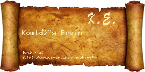 Komlós Ervin névjegykártya