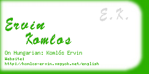 ervin komlos business card