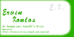 ervin komlos business card
